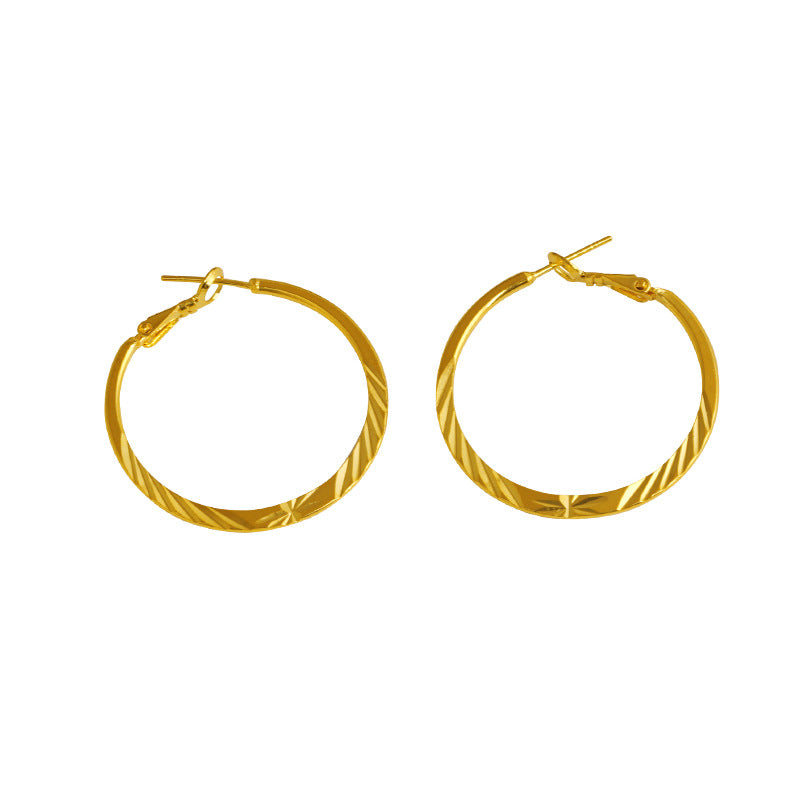 AL-E2024 sand gold hoop earring