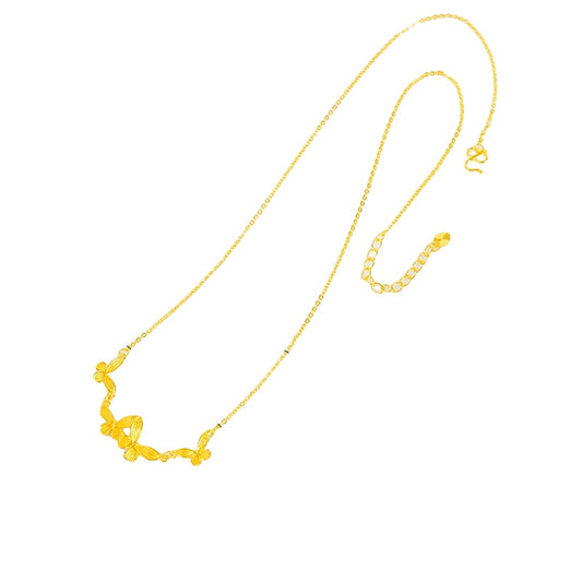 AL-N1-6-46-4 sand gold butterfly necklace